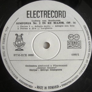Ludwig van Beethoven - Orchestra Simfonică A Filarmonicii De Stat George Enescu , Dirijor : George Georgescu – Simfonia Nr. 2 În Re Major / Simfonia Nr. 9 În Re Minor